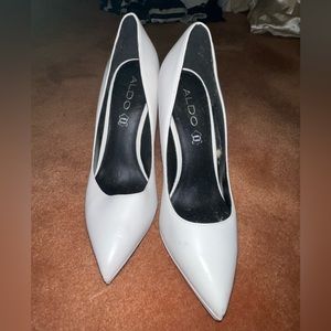 Aldo white genuine leather pumps